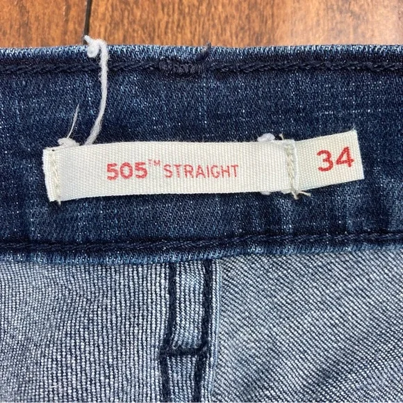 Levi's 505 Straight Leg Dark Blue Jeans Women's Size 34x30 Red Tab. - Picture 6 of 13